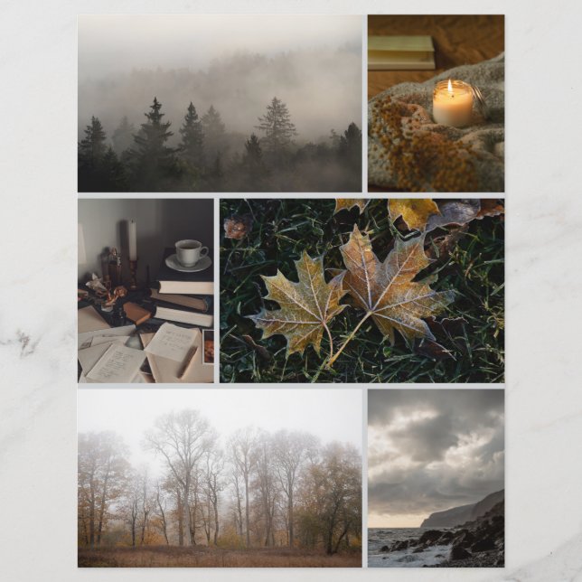 Papier Moody November themed Collage Scrapbooking Paper (Devant)