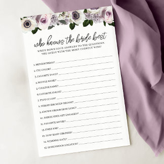Papier Moody Purple Floral Qui Connaît La Mariée Meilleur