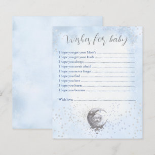 Papier Moon Bleu Voeux Pour Baby Card Baby shower Jeu