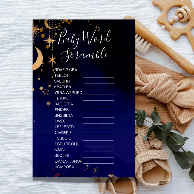Papier Moon et star thème bébé mot scramble jeu (Créateur téléchargé)