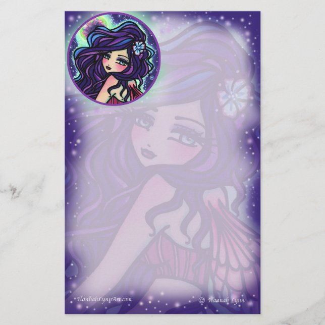 Papier Moon Glow Fairy Imaginaire Art par Hannah Lynn (Devant)