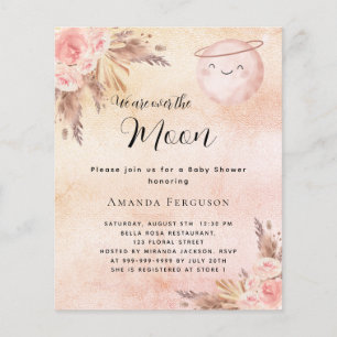 Papier Moon pampas blush budget baby shower invitation