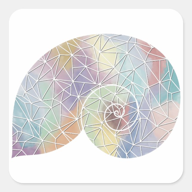 Papier Mosaik Nautilus Muschel Sticker (Vorderseite)