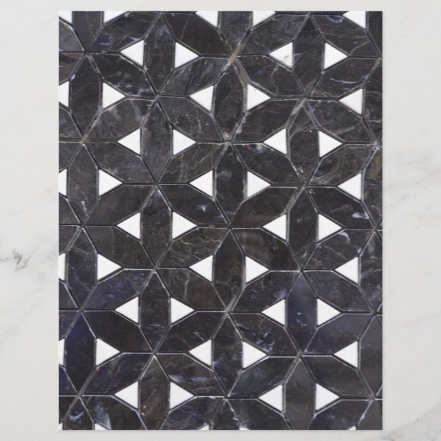 Papier Mosaïque gris charbon | fleur de vie motif (Devant)