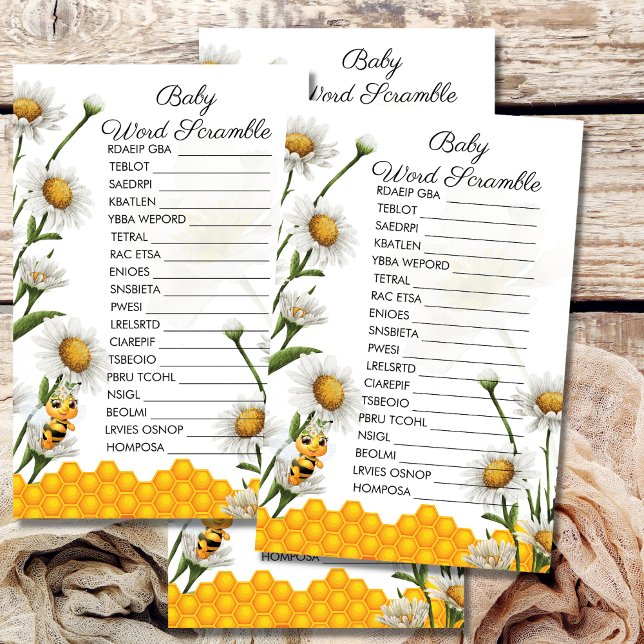 Papier Mot Bébé Bébé Mama À Être Thématique Honeycomb (Créateur téléchargé)