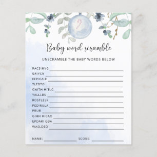 Papier Mot d'hiver Bébé Jeu Baby shower