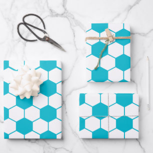Papier motif à bille de soccer bleu