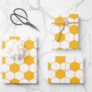 Papier motif à bille de soccer jaune