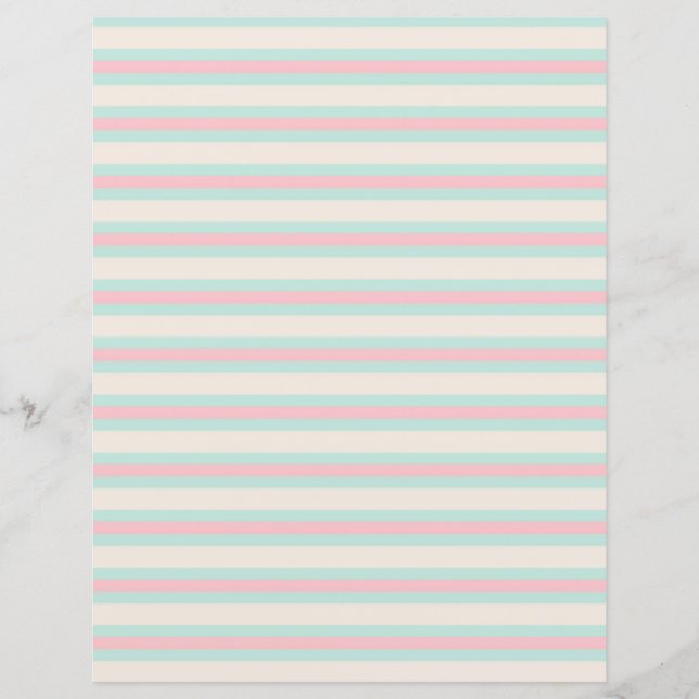 Papier Motif à rayures rose bleu et crème (Devant)