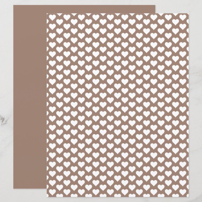 Papier Motif à scandale Brown Earthy Coeurs mignon (Devant / Derrière)