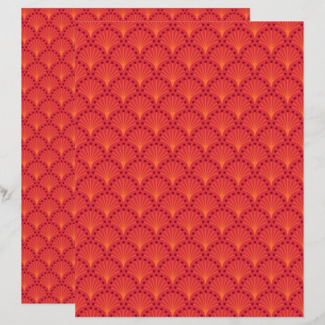 Papier Motif à scandales rouge japonais (Devant / Derrière)