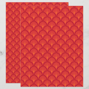 Papier Motif à scandales rouge japonais