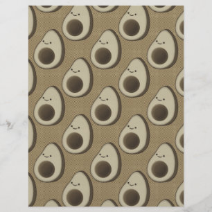 Papier Motif Avocado de style vintage