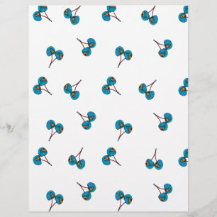Papier Motif Blue Cherry