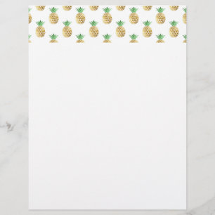 Papier Motif d'ananas Tropical Hawaiian Gold Foil