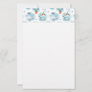 Papier Motif d'aquarelle de la belle baleine nautique