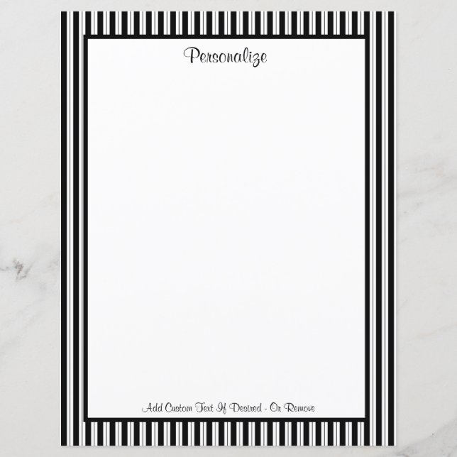 Papier Motif de bande noir et blanc classique professionn (Devant)