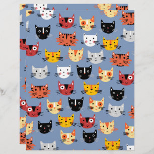 Papier Motif de chats mignons