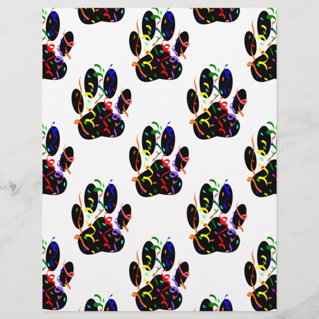 Papier Motif de confettis et de serpentin de fête aux emp (Devant)