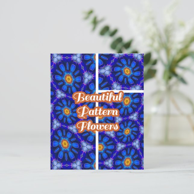 Papier Motif de fleurs bleues abstraites (Debout devant)