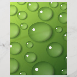 Papier Motif de goutte de pluie verte