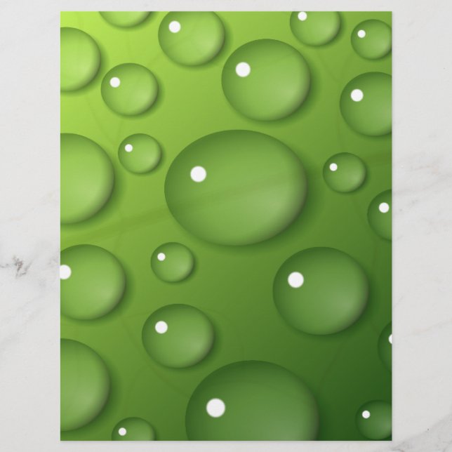Papier Motif de goutte de pluie verte (Devant)