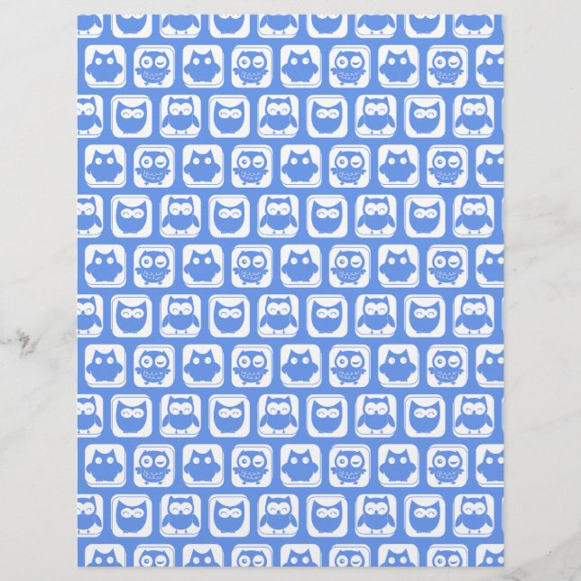 Papier Motif de la Chouette bleue (Devant)