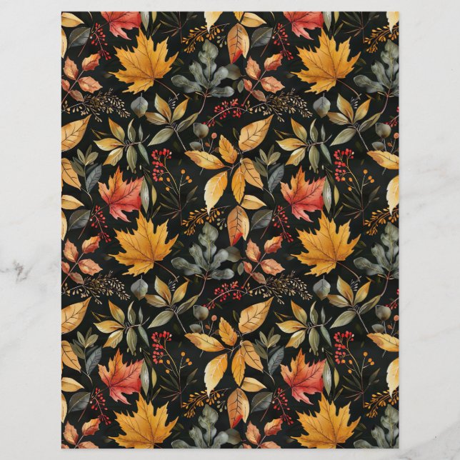 papier motif de la chute d'aquarelle (Devant)
