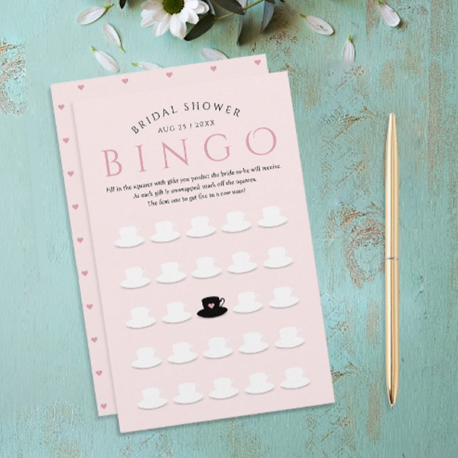 Papier Motif de la fête de thé rose nuptiale moderne (Créateur téléchargé)