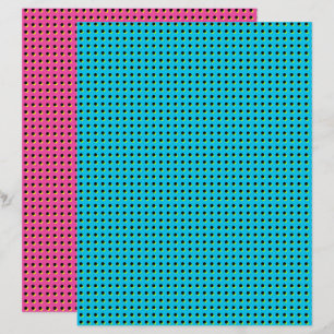 Papier motif de points noirs roses et bleu néo-néon des a