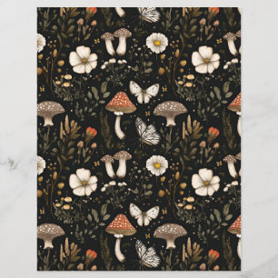 papier motif de scrapbook à champignons colorés