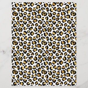 Papier Motif de scrapbook Léopard d'or noir