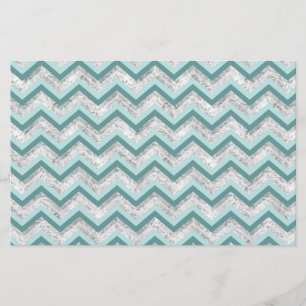 Papier Motif de zigzag turquoise et en cristal
