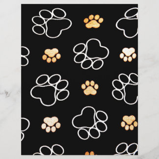 Papier Motif Empreinte de patte noir blanc