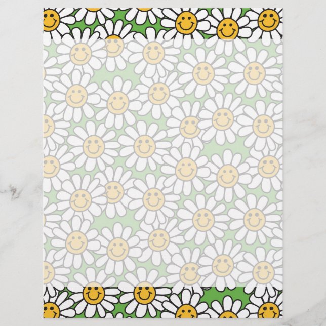 Papier Motif Fleurs marguerites (Devant)