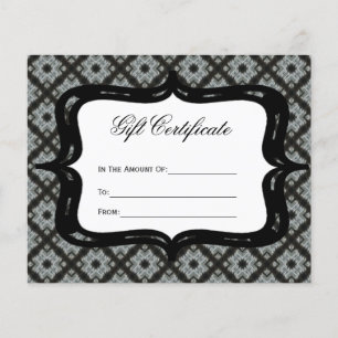 Papier Motif gris certificat cadeau