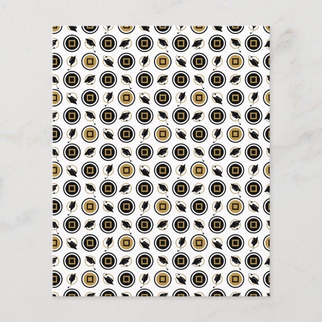 Papier Motif pour le  de diplôme noir et or (Devant)