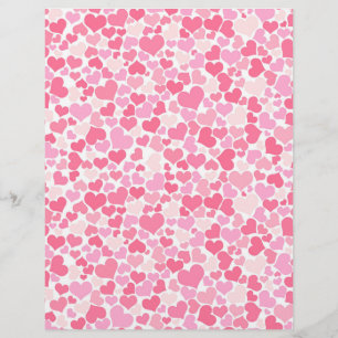 Papier Motif pour scrapbook Pink Hearts