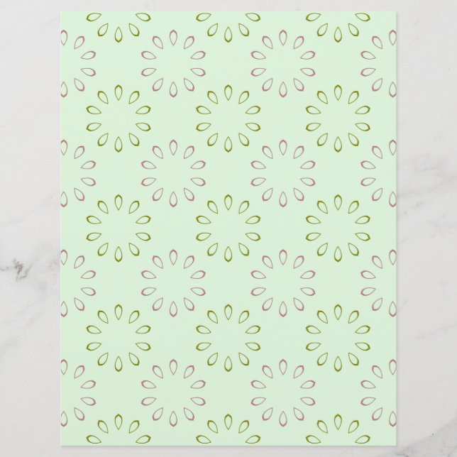Papier Motif rose et vert (Devant)
