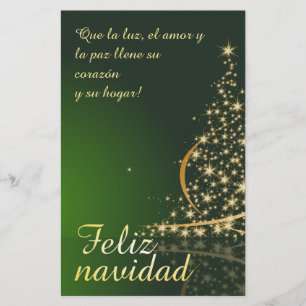 Papier Motivo navideño verde con arbol de navidad.