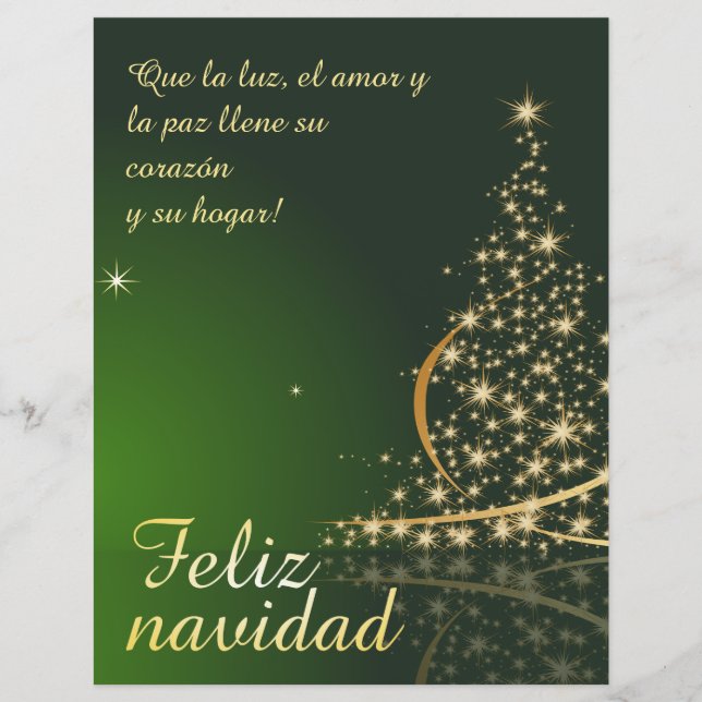 Papier Motivo navideño verde con arbol de navidad. (Devant)