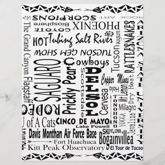 Papier Mots à la mode de l'Arizona (Devant)