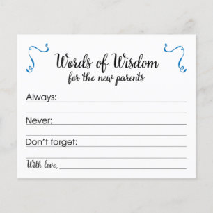 Papier Mots de sagesse Baby shower de conseils parentaux