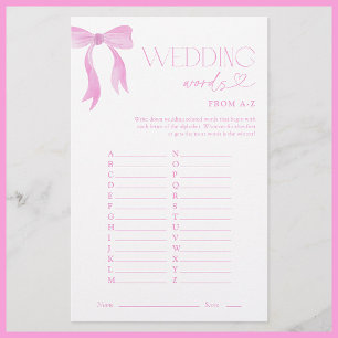 Papier Mots mariages Du Jeu De Fête des mariées De Bow Ro