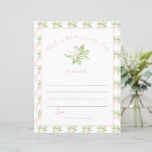 Papier Mots roses de la sagesse Doux Baby shower de pois