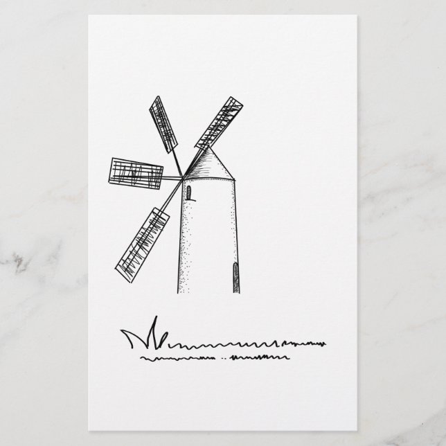 Papier moulin sur arrière - plan blanc (Devant)