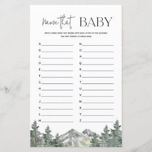 Papier Mountain Woodland Baby shower Nom Ce Jeu De Bébé