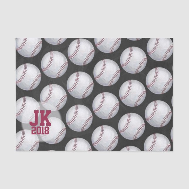 Papier Mousseline 03of12 Motif de baseball papier (Recto)