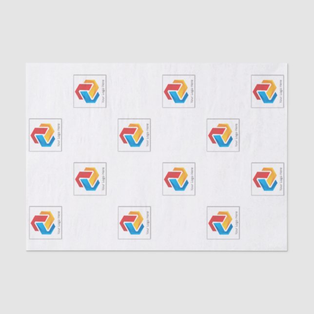 Papier Mousseline 10" x 15" a dispersé le logo - verticale (Recto)