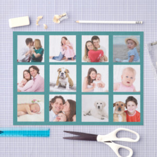 Papier Mousseline 12 x Grille de photos Personnaliser la couleur de